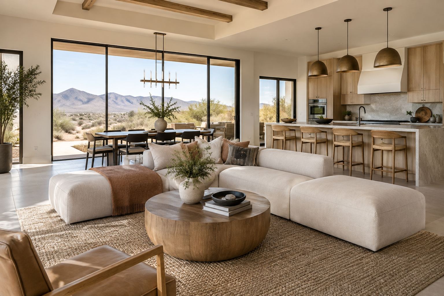 A bright Arizona home interior, illustrative
